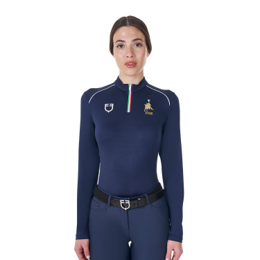 Camada base de treino feminina Equestro x FISE Blazer marinho Azul-marinho
