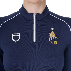 Camada base de treino feminina Equestro x FISE Blazer marinho Azul-marinho
