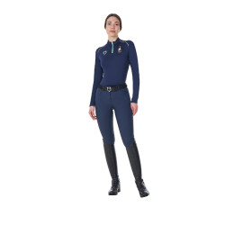 Camada base de treino feminina Equestro x FISE Blazer marinho Azul-marinho