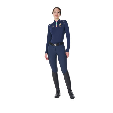 Camada base de treino feminina Equestro x FISE Blazer marinho Azul-marinho