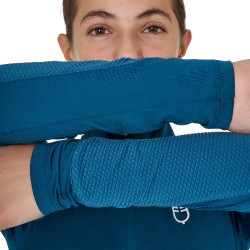 Camada base infantil unissexo Equestro em tecido técnico Coral azul / branco Camada base infantil unissexo Equestro em tecido técnico Coral azul / branco