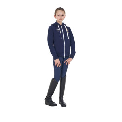 Moletom com capuz infantil unissex em lã polar Equestro x FISE Blazer marinho Azul-marinho
