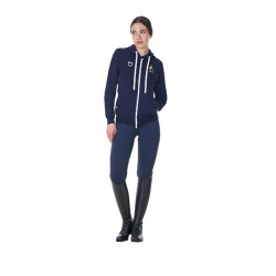 Moletom com capuz feminino Equestro x FISE Blazer marinho Azul-marinho