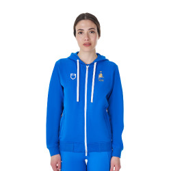Moletom com capuz feminino Equestro x FISE Azul da Savoia