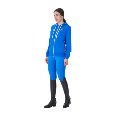Moletom com capuz feminino Equestro x FISE Azul da Savoia