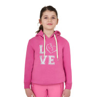 Sweatshirt com capuz para menina Equestro Winter Love Rosa castelo