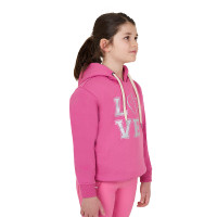 Sweatshirt com capuz para menina Equestro Winter Love Rosa castelo
