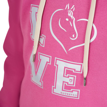 Sweatshirt com capuz para menina Equestro Winter Love Rosa castelo