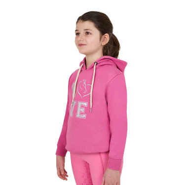 Sweatshirt com capuz para menina Equestro Winter Love Rosa castelo