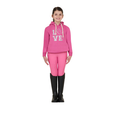 Sweatshirt com capuz para menina Equestro Winter Love Rosa castelo