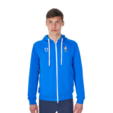 Camisola com capuz homem Equestro x FISE Azul da Savoia