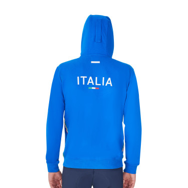 Camisola com capuz homem Equestro x FISE Azul da Savoia