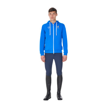 Camisola com capuz homem Equestro x FISE Azul da Savoia