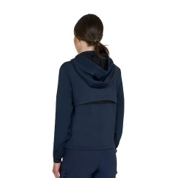 Sweat feminino Equestro com recortes Blazer marinho Azul-marinho