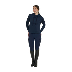 Sweat feminino Equestro com recortes Blazer marinho Azul-marinho