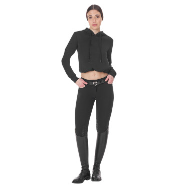 Sweat feminino Equestro com recortes Preto