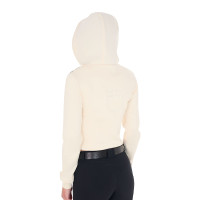 Cropped hoodie feminino Equestro Branco antigo Bege Cropped hoodie feminino Equestro Branco antigo Bege