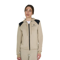 Cropped hoodie feminino Equestro Oxford bronzeado Rosa