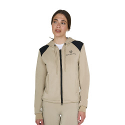 Cropped hoodie feminino Equestro Oxford bronzeado Rosa