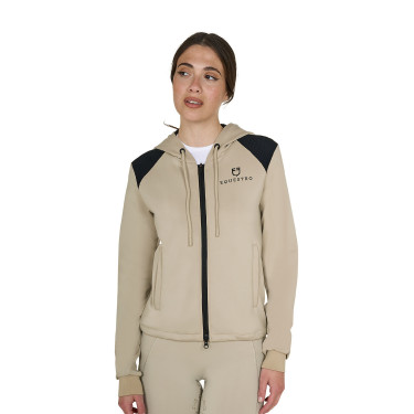 Cropped hoodie feminino Equestro Oxford bronzeado Rosa