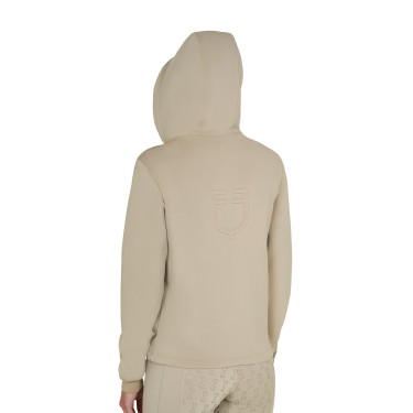 Cropped hoodie feminino Equestro Oxford bronzeado Rosa