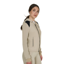 Cropped hoodie feminino Equestro Oxford bronzeado Rosa
