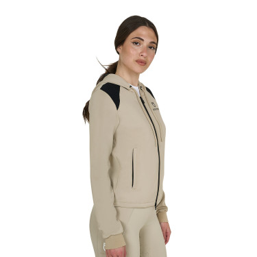 Cropped hoodie feminino Equestro Oxford bronzeado Rosa