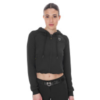 Cropped hoodie feminino Equestro Preto