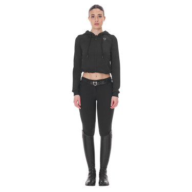 Cropped hoodie feminino Equestro Preto