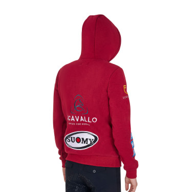 Sweat masculino Equestro com capuz multi‑logotipo Scooter Bege
