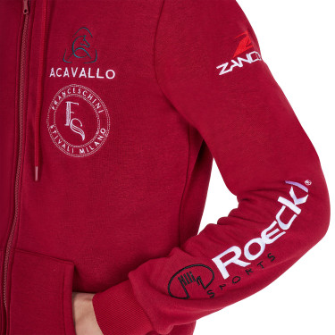 Sweat masculino Equestro com capuz multi‑logotipo Scooter Bege