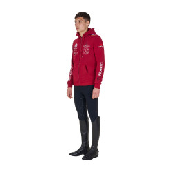 Sweat masculino Equestro com capuz multi‑logotipo Scooter Bege