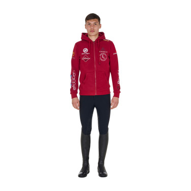 Sweat masculino Equestro com capuz multi‑logotipo Scooter Bege
