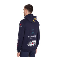 Sweat masculino Equestro com capuz multi‑logotipo Asfalto Cinzento
