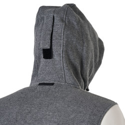 Camisola masculina Equestro Institutional bicolor com fecho frontal Cinzento mesclado / branco antigo