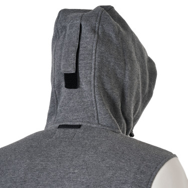 Camisola masculina Equestro Institutional bicolor com fecho frontal Cinzento mesclado / branco antigo