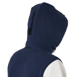 Camisola masculina Equestro Institutional bicolor com fecho frontal Blazer marinho / branco antigo Azul-marinho