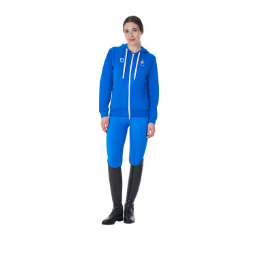 Moletom polar feminino Equestro x FISE Azul da Savoia