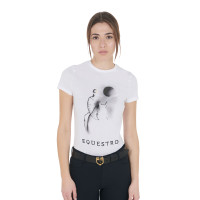 T-shirt feminino Equestro corte slim estampado Moonlight manga curta Preto T-shirt feminino Equestro corte slim estampado Moonlight manga curta Preto