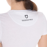 T-shirt feminino Equestro Head In The Clouds em algodão de mangas curtas Branco T-shirt feminino Equestro Head In The Clouds em algodão de mangas curtas Branco