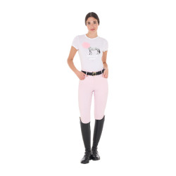 T-shirt feminino Equestro Head In The Clouds em algodão de mangas curtas Branco T-shirt feminino Equestro Head In The Clouds em algodão de mangas curtas Branco