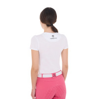 T-shirt feminino Equestro So Lovely em algodão de manga curta Branco