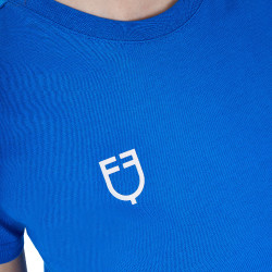 T-shirt feminino Equestro x FISE corte slim de mangas curtas Azul da Savoia