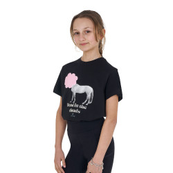 T-shirt infantil Equestro Head In The Clouds em algodão de manga curta Preto T-shirt infantil Equestro Head In The Clouds em algodão de manga curta Preto