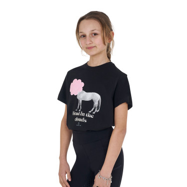 T-shirt infantil Equestro Head In The Clouds em algodão de manga curta Preto T-shirt infantil Equestro Head In The Clouds em algodão de manga curta Preto