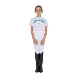 T-shirt menina Equestro Horse Club algodão mangas curtas Branco