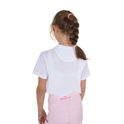 T-shirt para menina Equestro Ready To The Party em algodão com strass e mangas curtas Branco T-shirt para menina Equestro Ready To The Party em algodão com strass e mangas curtas Branco