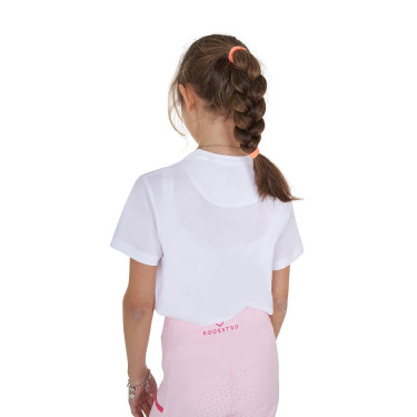 T-shirt para menina Equestro Ready To The Party em algodão com strass e mangas curtas Branco T-shirt para menina Equestro Ready To The Party em algodão com strass e mangas curtas Branco