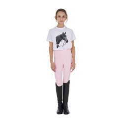T-shirt para menina Equestro Ready To The Party em algodão com strass e mangas curtas Branco T-shirt para menina Equestro Ready To The Party em algodão com strass e mangas curtas Branco