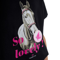 T-shirt menina Equestro So Lovely em algodão de mangas curtas Preto